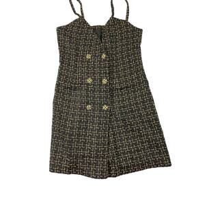 Black and Gold Tweed Dress